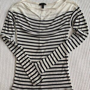 Rag & Bone Striped Ribbed Knit Top – Boat Neck – XS